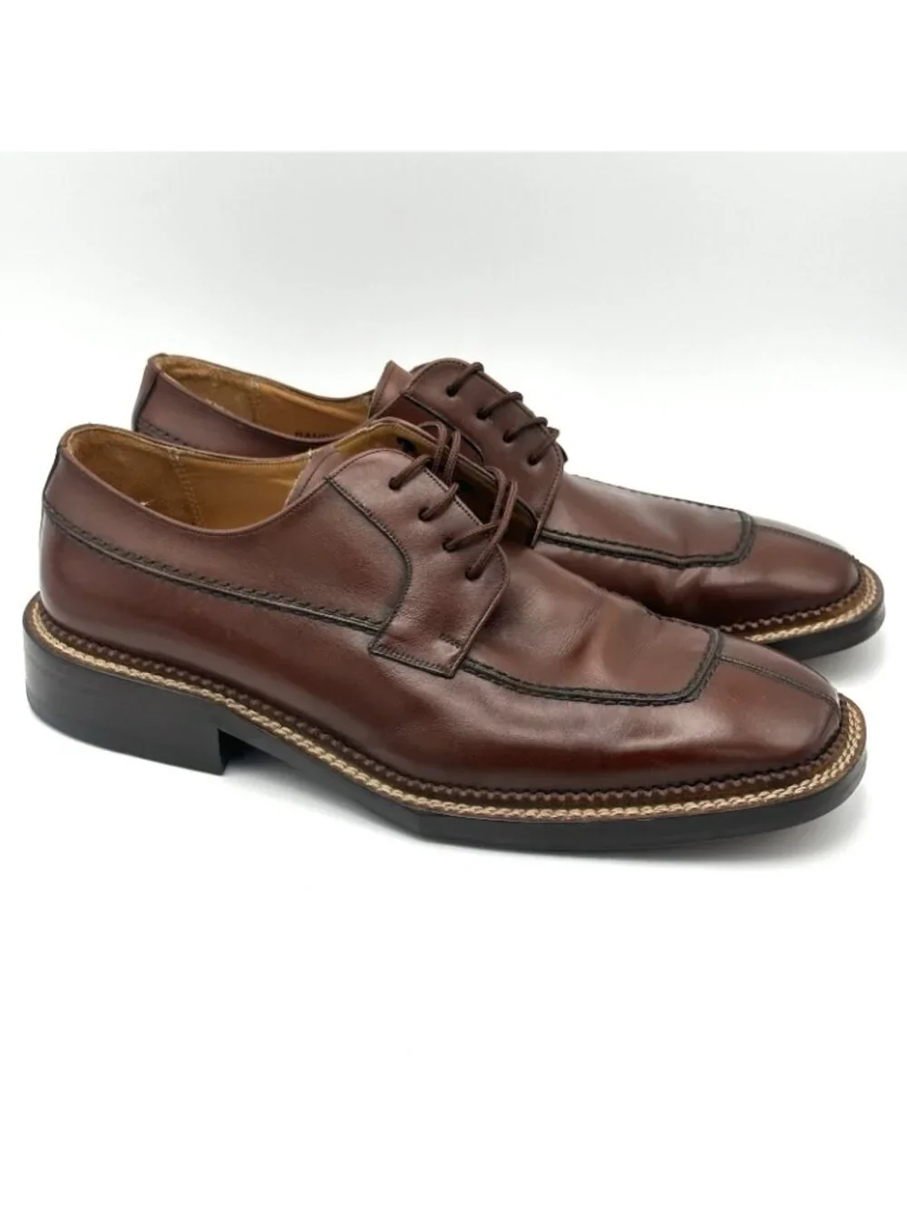 Mezlan Banderas Handmade Dress Shoes Men’s 8 Brown Leather Derby Lace Up 29057